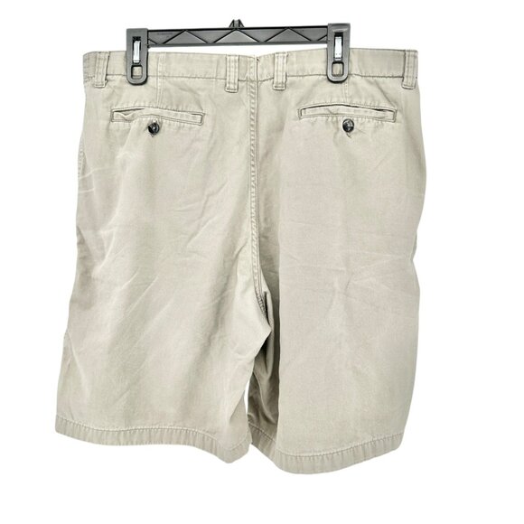 Club Room Shorts Mens Size 38 Dark Khaki Cotton Flat Front - Picture 2 of 6